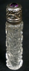 REPOUSSE STERLING SILVER CUT GLASS PERFUME