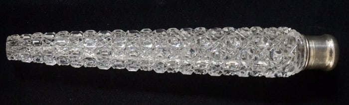 TIFFANY & CO STERLING CUT GLASS PERFUME BOTTLE