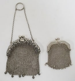 STERLING SILVER & 800 SILVER COIN PURSES