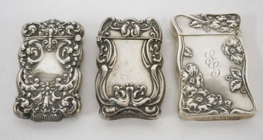 REPOUSSE STERLING MATCH SAFES