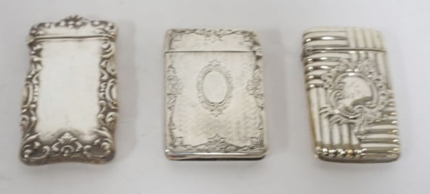 REPOUSSE STERLING MATCH SAFES