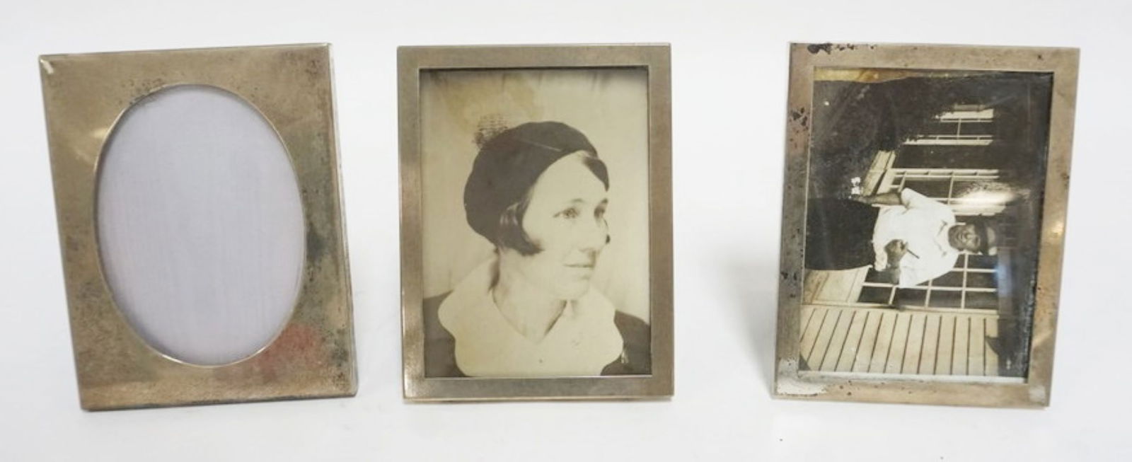 STERLING SILVER FRAMES: 3 STERLING SILVER FRAMES, LARGEST APPROXIMATELY 3 1/2 IN X 4 3/4 IN