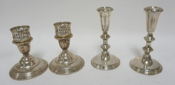 WEIGHTED STERLING SILVER CANDLESTICKS
