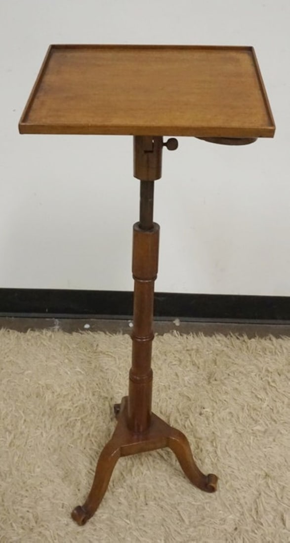 ANTIQUE WALNUT LECTURN: ANTIQUE WALNUT ADJUSTABLE LECTURN APPROXIMATELY 13 IN X 10 IN X 36 IN