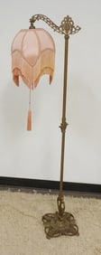 ANTIQUE ORNATE CAST METAL FLOOR LAMP