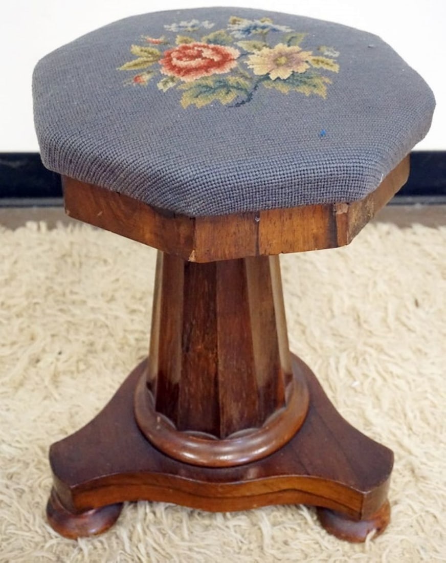 VICTORIAN ROSEWOOD ORGAN STOOL (1 of 2)