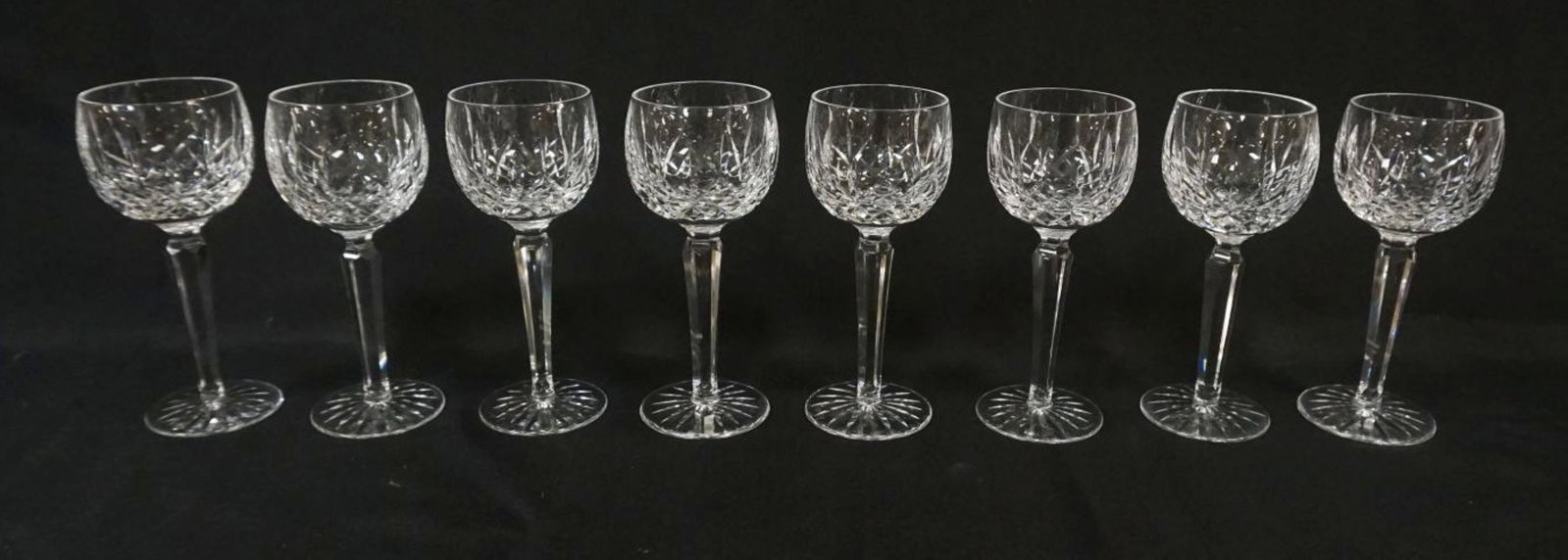 WATERFORD CRYSTAL: WATERFORD CRYSTAL 8 WINES, EACH APPROXIMATELY 7 12 IN HIGH