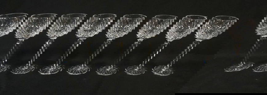 WATERFORD CRYSTAL: WATERFORD CRYSTAL 8 WINES, EACH APPROXIMATELY 7 12 IN HIGH