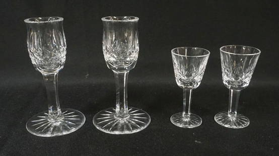 WATERFORD CRYSTAL: WATERFORD CRYSTAL 4 CORDIALS, TALLEST APPROXIMATELY 5 IN HIGH