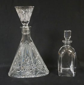 CUT GLASS & ORREFORS DECANTORS