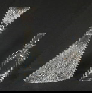 CUT GLASS & ORREFORS DECANTORS: CUT GLASS SHERRY/WINE DECANTOR & ORREFORS DECANTOR, TALLEST APPROXIMATELY 14 1/2 IN HIGH