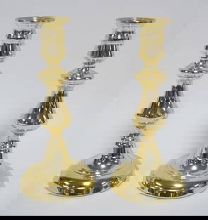 BALDWIN BRASS CANDLESTICKS: BALDWIN BRASS CANDLESTICKS, APPROXIMATELY 8 IN