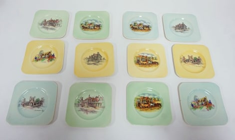 12 EMPIRE ENGLAND SHELTON IVORY PLATES