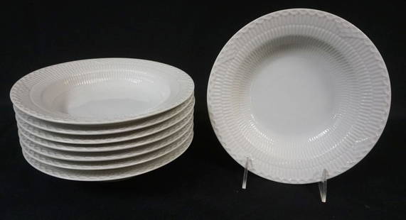 ROYAL COPENHAGEN WHITE HALF LACE 8-8 1/2 IN BOWLS: ROYAL COPENHAGEN WHITE HALF LACE 8-8 1/2 IN BOWLS