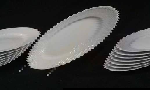 ROYAL COPENHAGEN WHITE HALF LACE SHALLOW BOWLS: ROYAL COPENHAGEN WHITE HALF LACE 8-7 1/2 IN SHALLOW BOWLS/PLATES