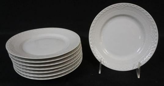 ROYAL COPENHAGEN WHITE HALF LACE 8-6 3/4 IN PLATES