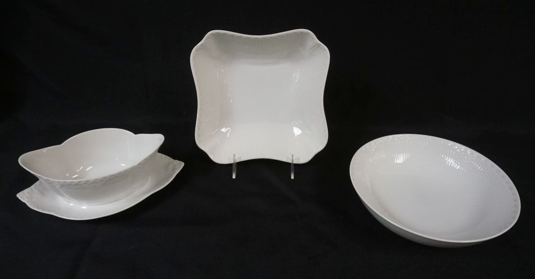 ROYAL COPENHAGEN WHITE HALF LACE 3 PIECE GROUP (1 of 6)