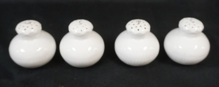 ROYAL COPENHAGEN WHITE HALF LACE SALT & PEPPER