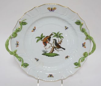 HAND PAINTED HEREND DOUBLED HANLED TRAY