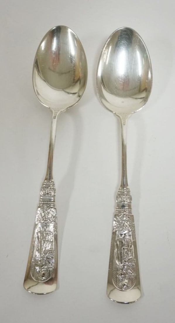 STERLING SILVER FONTAIN BLEAU SPOONS: STERLING SILVER *FONTAIN BLEAU*, 2-6 3/4 IN SPOONS, 2.9 OZT