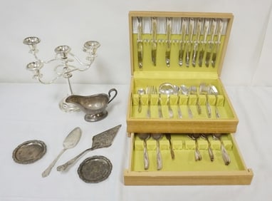 ASSORTED SILVER PLATE AND ROGERS FLATWARE