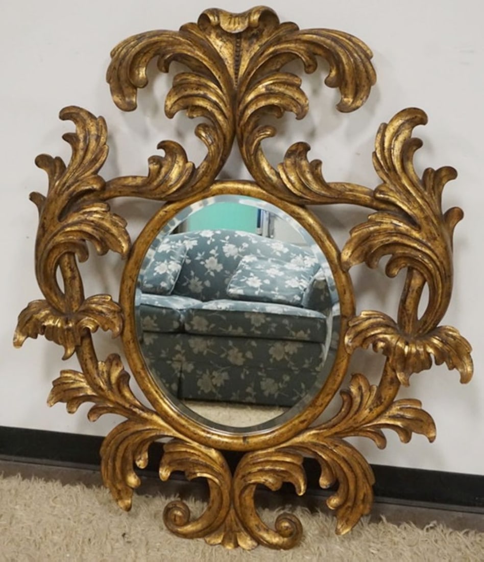 CONTEMPORARY CARVED WOOD MIRROR (1 of 4)