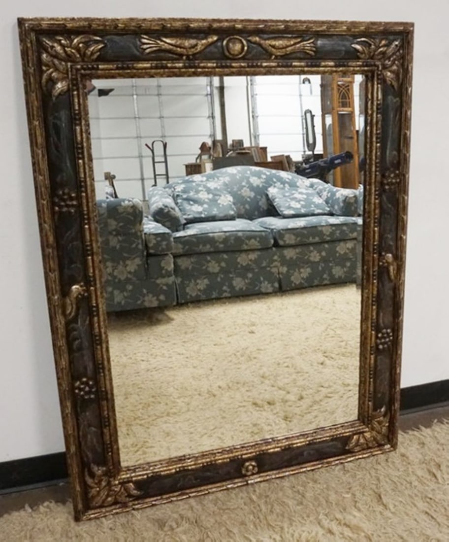 PAINTED DECORATED CARVED MIRROR (1 of 4)