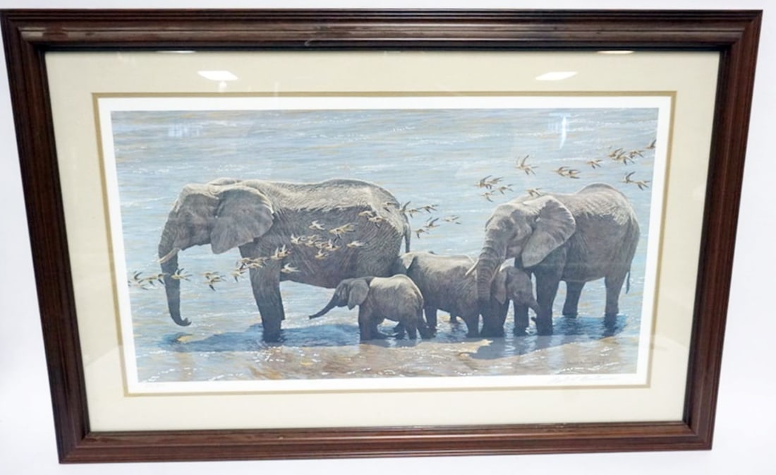 ROBERT BATEMAN ELEPHANT HERD AND SAND GROUSE (1 of 3)