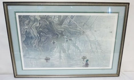 ROBERT BATEMAN OLD WILLOW AND MALLARDS