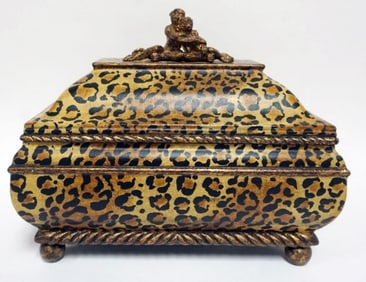 CASTILIAN IMPORTS FAUX LEOPARD SKIN BOX