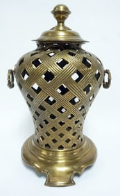 DECORATIVE CRAFTS COVERED BRASS URN