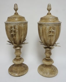 ORNATE COMPOSITE AND METAL URNS