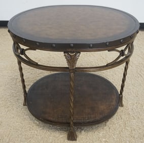 OVAL METAL LAMP TABLE