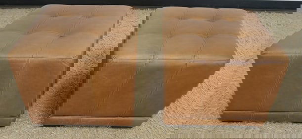 BALLARD LEATHER OTTOMANS