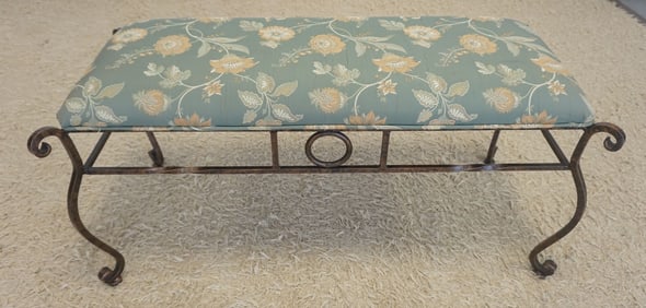 WROUGHT IRON UPHOLSTERED WINDOW BENCH