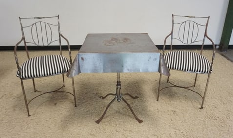 MCM METAL TABLE AND CHAIRS