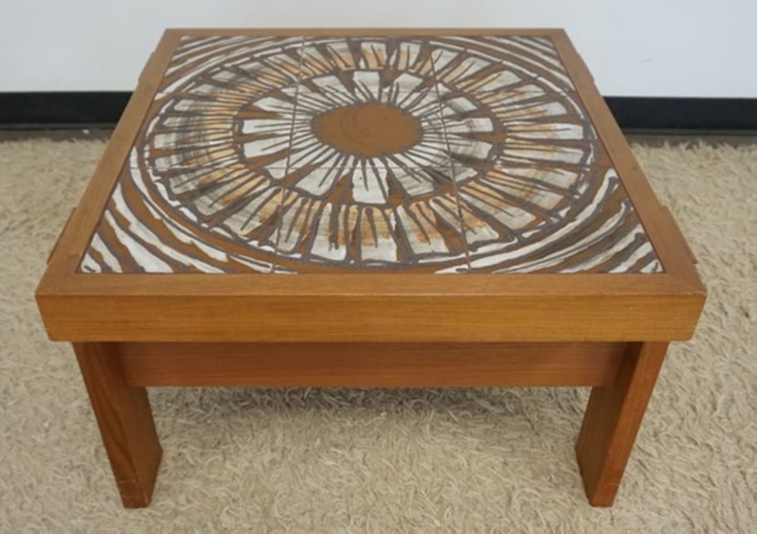 DANISH MODERN TEAK TILE TOP STAND (1 of 3)