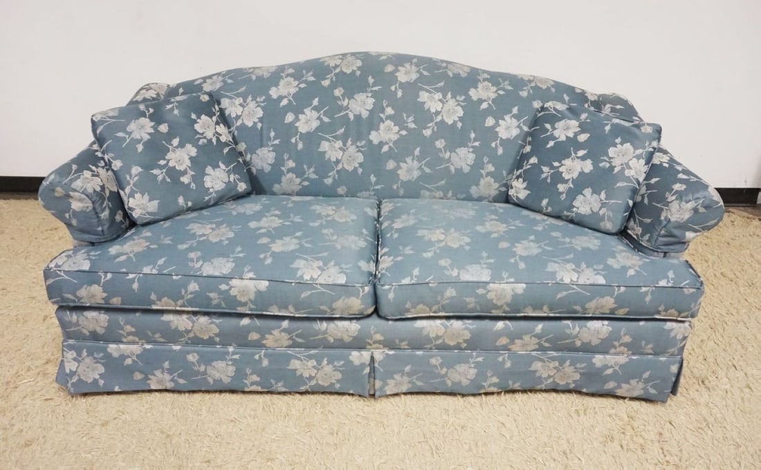 STANTON COOPER UPHOLSTERED SOFA: STANTON COOPER FLORAL UPHOLSTERED SOFA, APPROXIMATELY 77 IN X 36 IN X 34 IN H