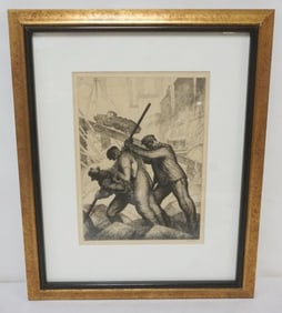 JAMES E ALLEN LITHOGRAPH