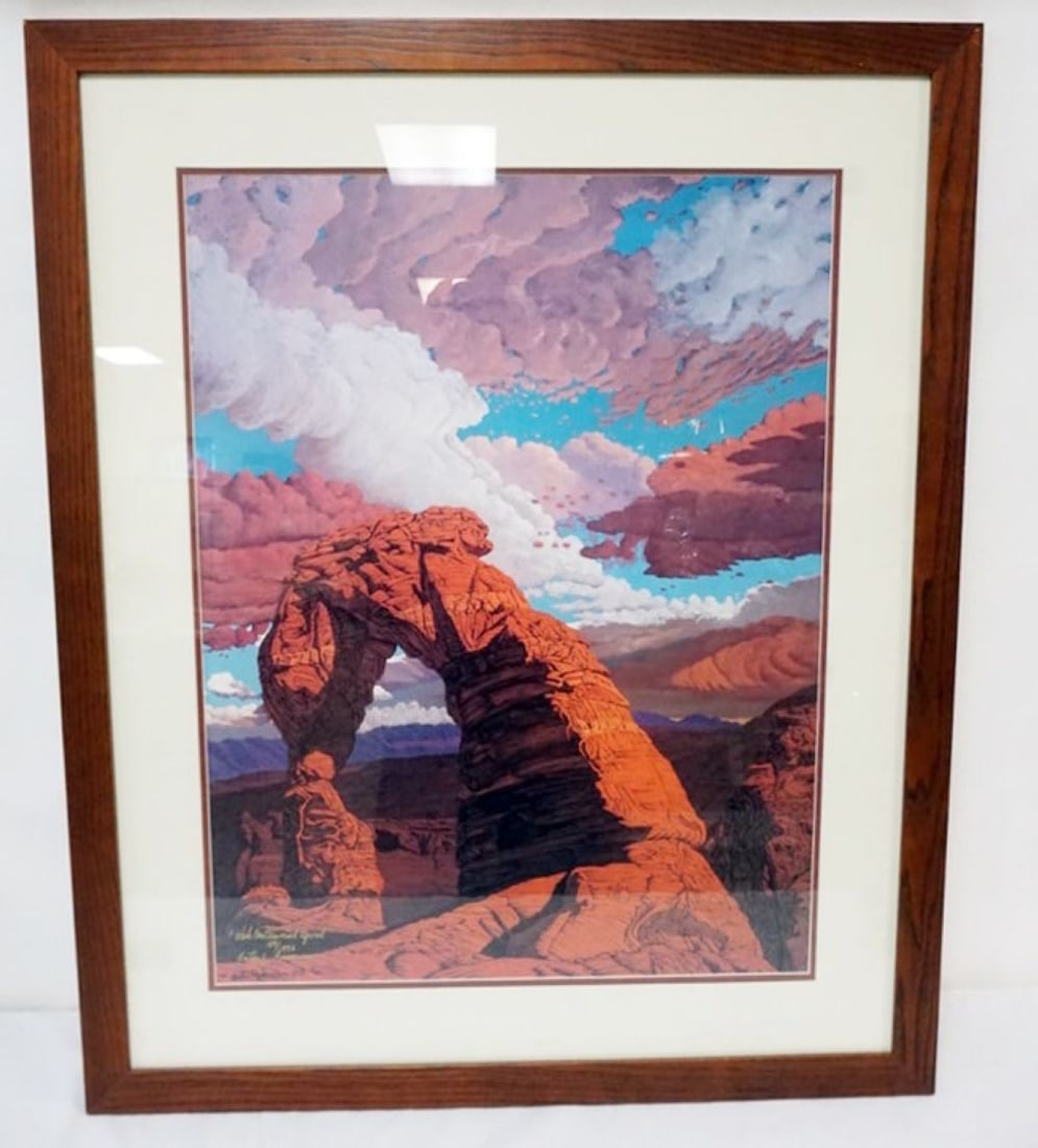 ANTON RASMUSSEN PRINT: ANTON RASMUSSEN ARTIST SIGNED AND DATED 1995 #109/1996 *UTAH CENTENIAL SPIRIT* APPROXIMATELY 30 1/4 IN X 38 IN OVERALL