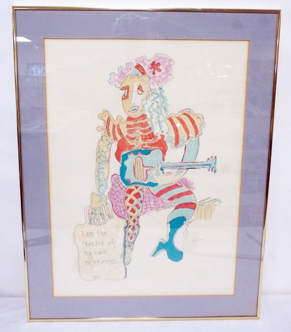 FARIDI MCFREE ARTWORK: FARIDI MCFREE *I AM THE CREATOR OF MY OWN EXPERIENCES*, SIGNED AND NUMBERED 27/300, FRAMED AND MATTED, APPROXIMATELY 23 IN X 31 IN OVERALL