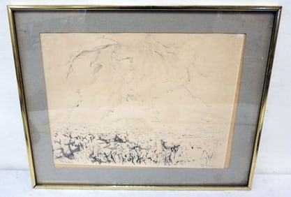 ARTIST SIGNED ABSTRACT DRAWING