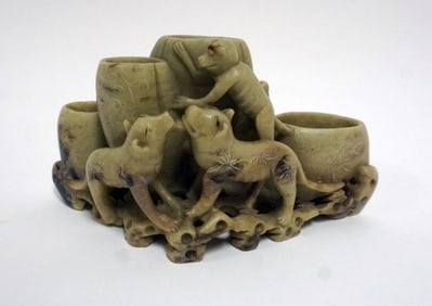 ASIAN SOAP STONE VASE