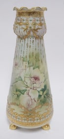 HAND PAINTED NIPPON FOTTED VASE