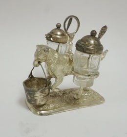 ANTIQUE FIGURAL DOG CRUET SET