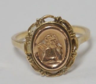 14K LADIES CHERUB RING