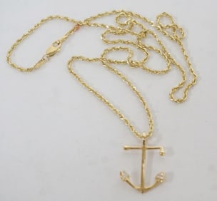 14K GOLD ANCHOR NECLACE