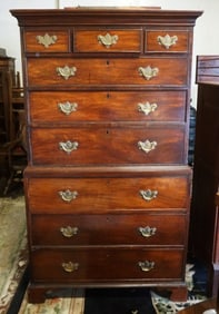 ANTIQUE MAHOGANY CHEST ON CHEST