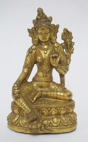 GILT METAL FINISHED TIBET FIGURE