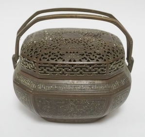 CHINESE BRONZE HAND WARMER